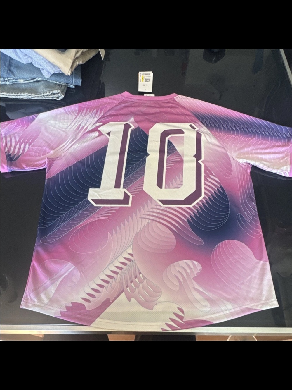 Puma Pink and Light Purple Graphic Athletic Jersey